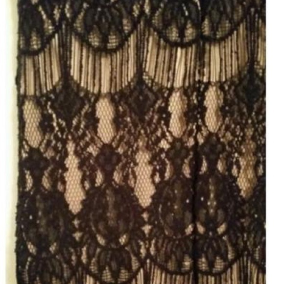 Rachael & Chloe BEAUTIFUL Black Lace & Beige Lining Bodycon NIGHT OUT Dress SZ M - Picture 7 of 12
